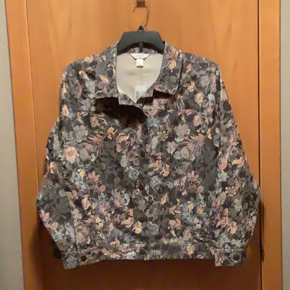 Christopher & Banks floral print jacket 1X